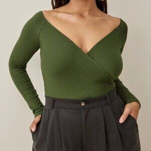 NWT Reformation Minnie Top Fern Green XS